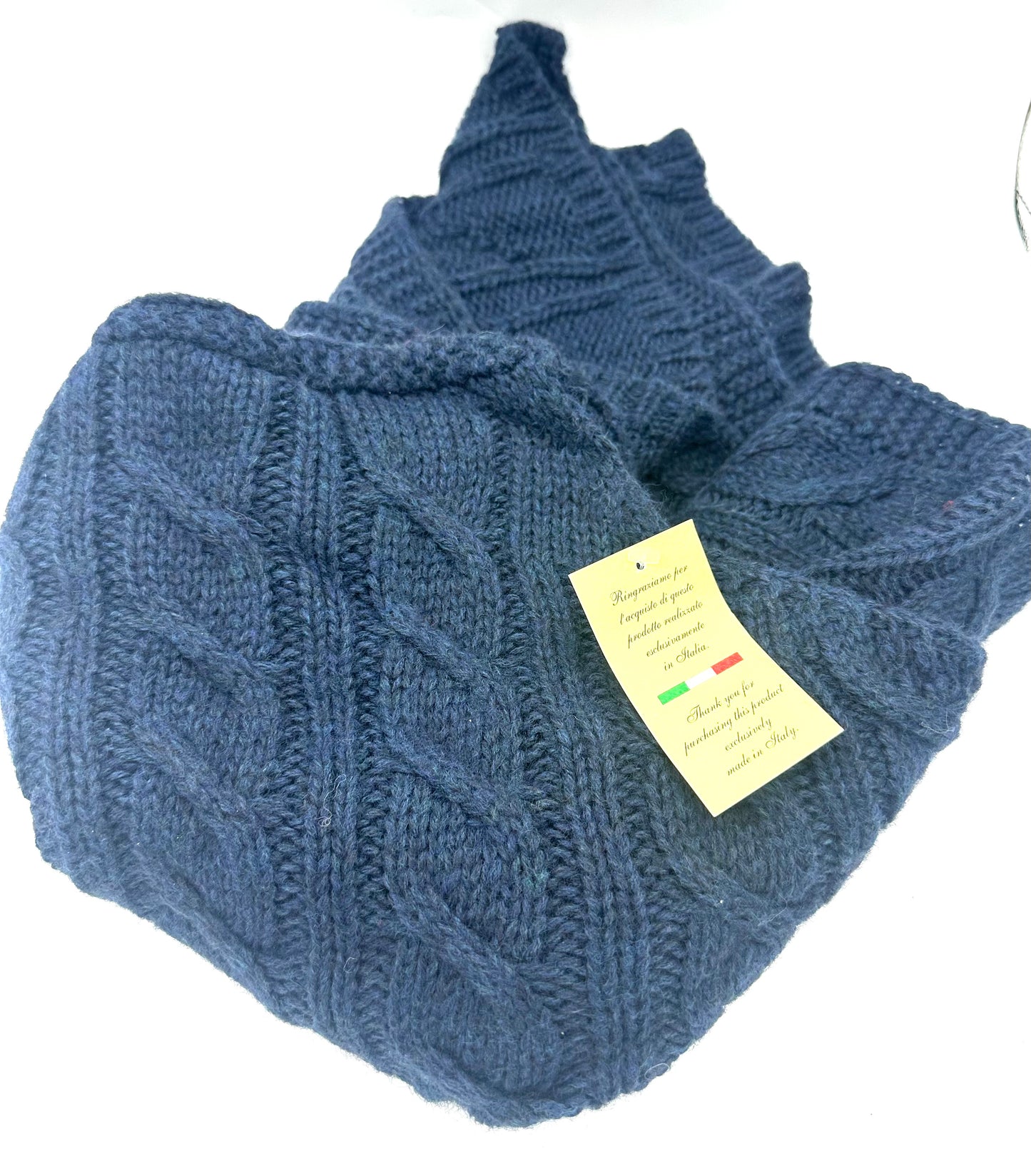 Italian Wool Cable Knit Poncho