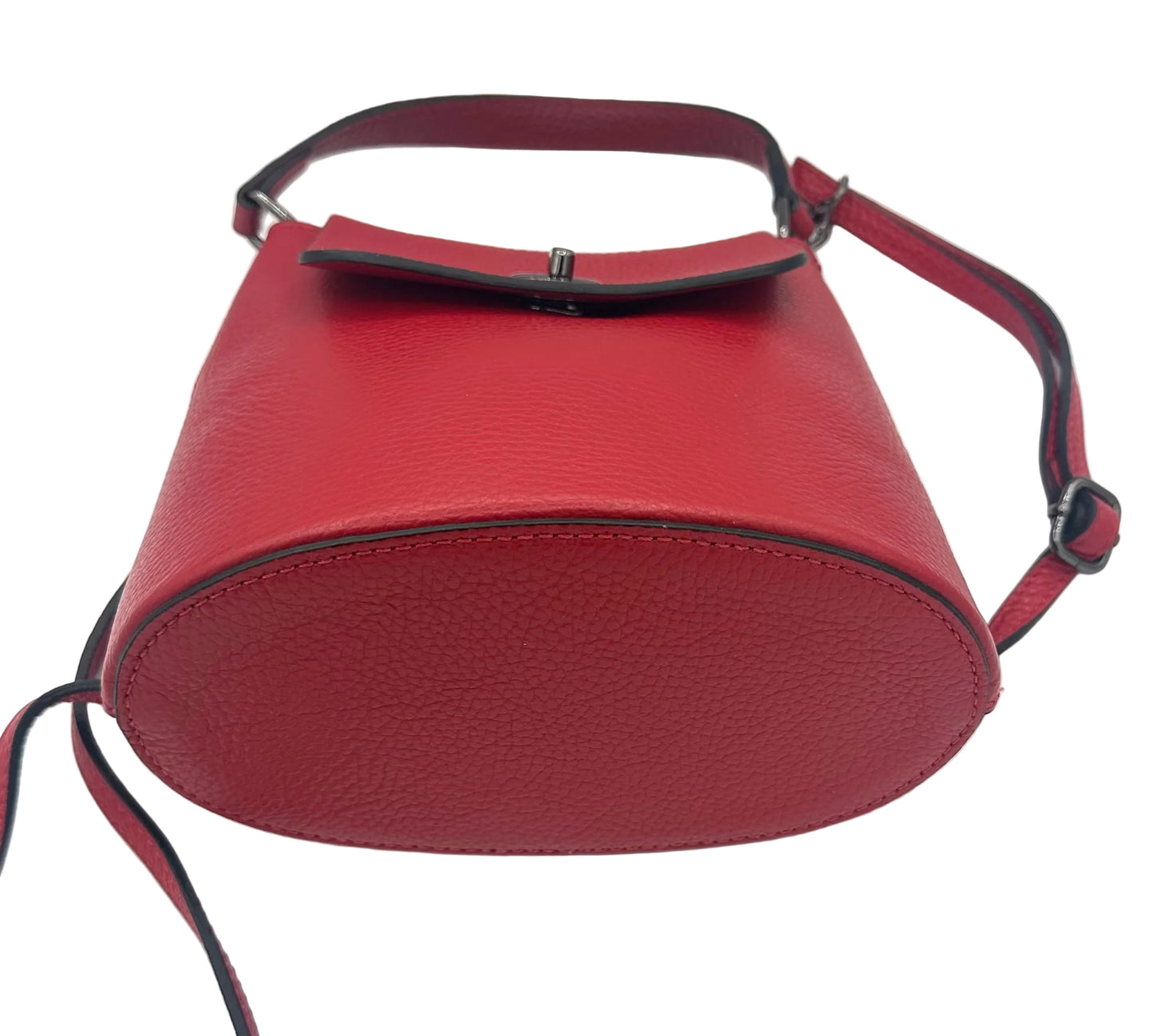 Red Italian Leather Medium Handbag