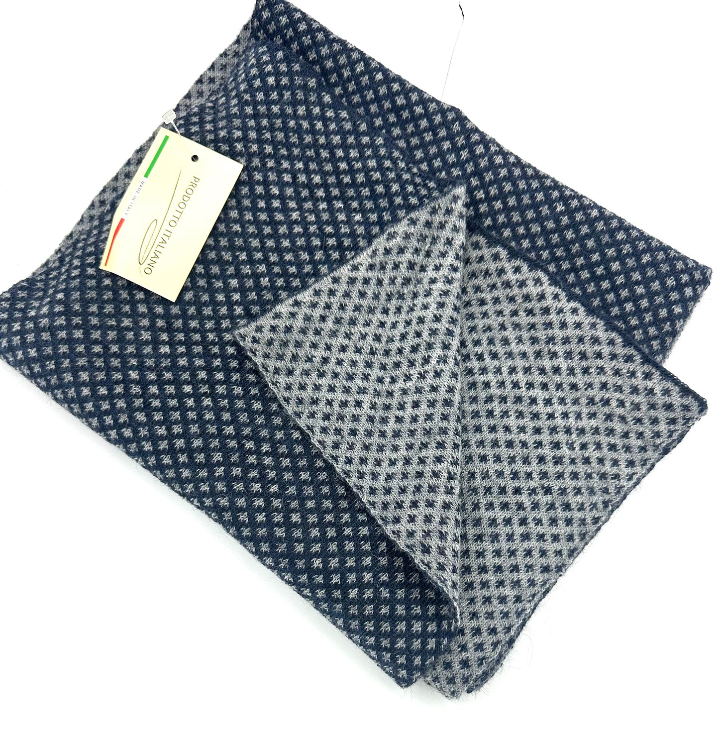 Italian Wool Navy/Gray reversible Scarf