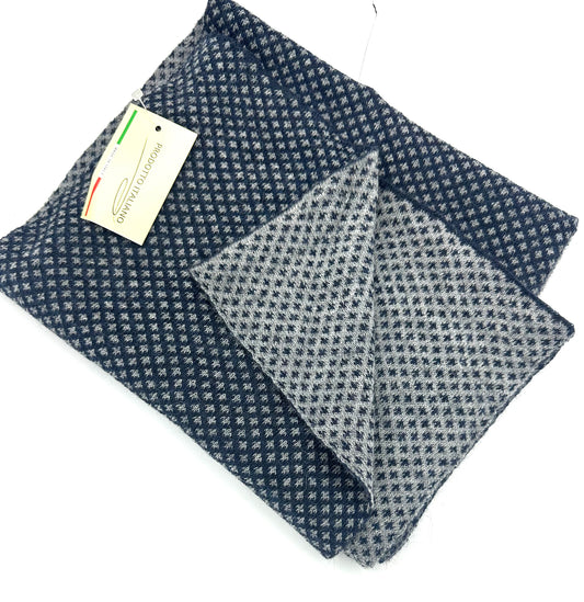 Italian Wool Navy/Gray reversible Scarf