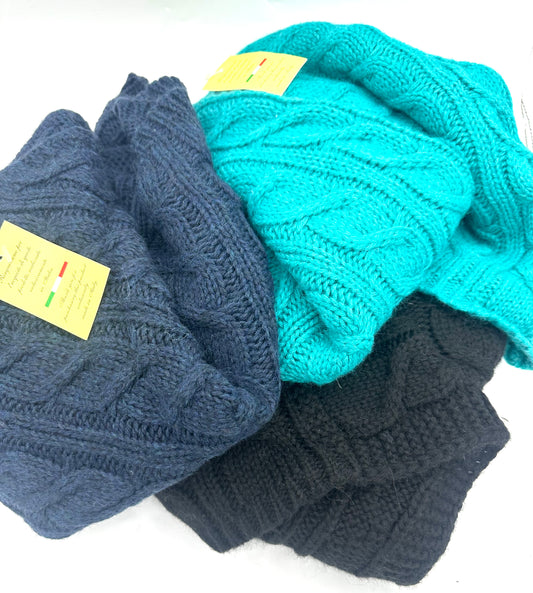 Italian Wool Cable Knit Poncho