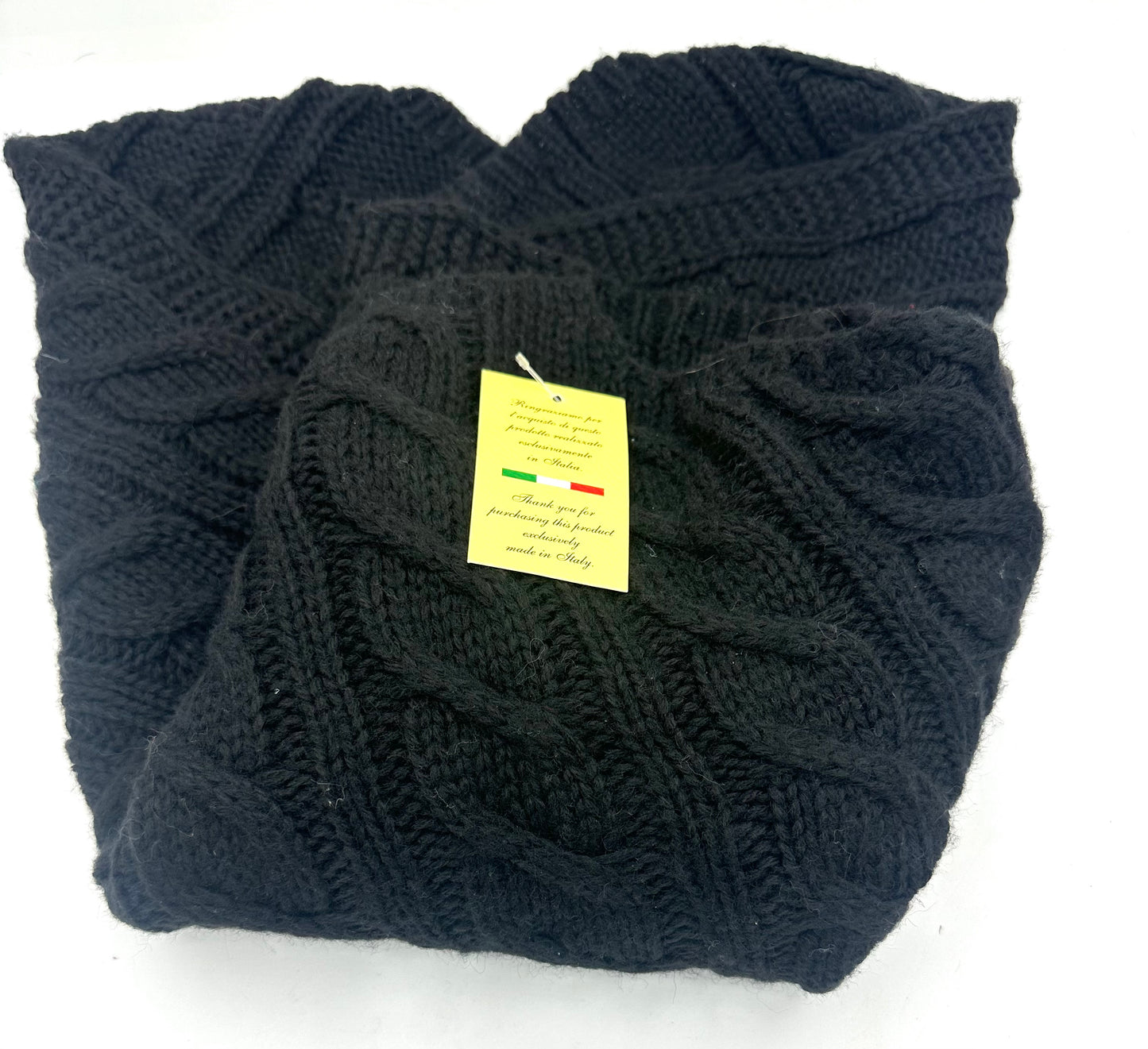 Italian Wool Cable Knit Poncho