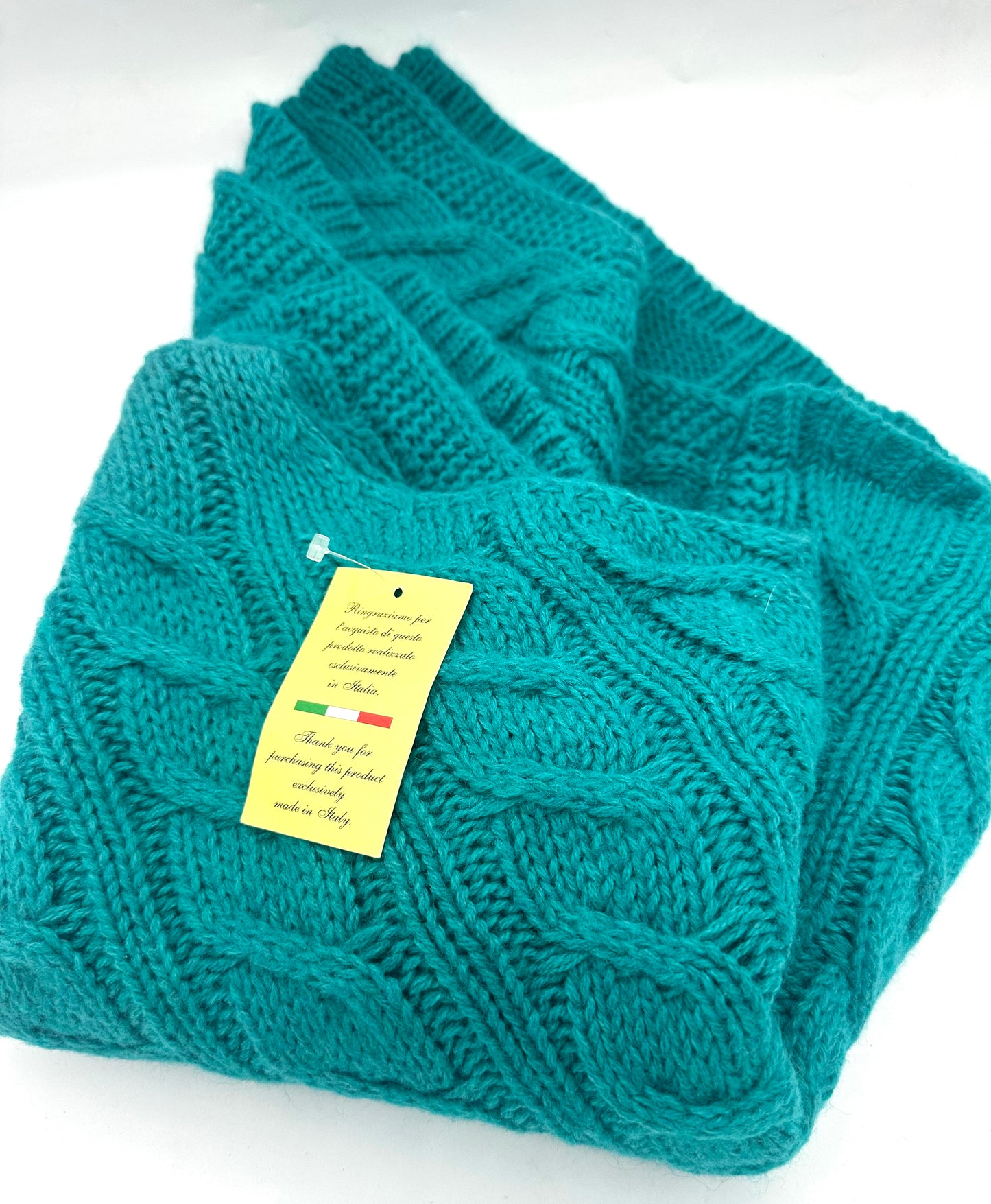 Italian Wool Cable Knit Poncho