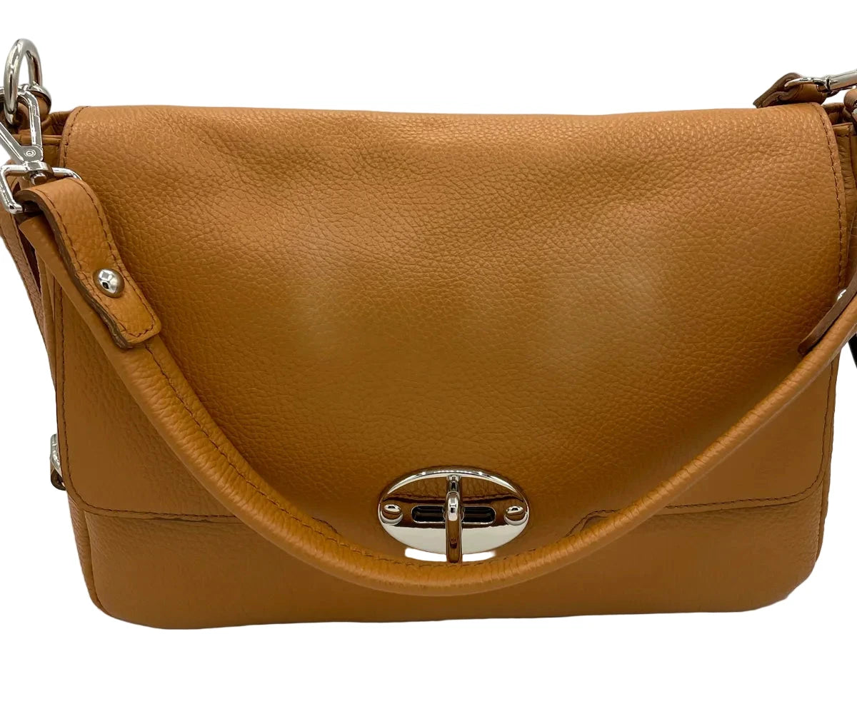 Tan Peppled Leather Purse