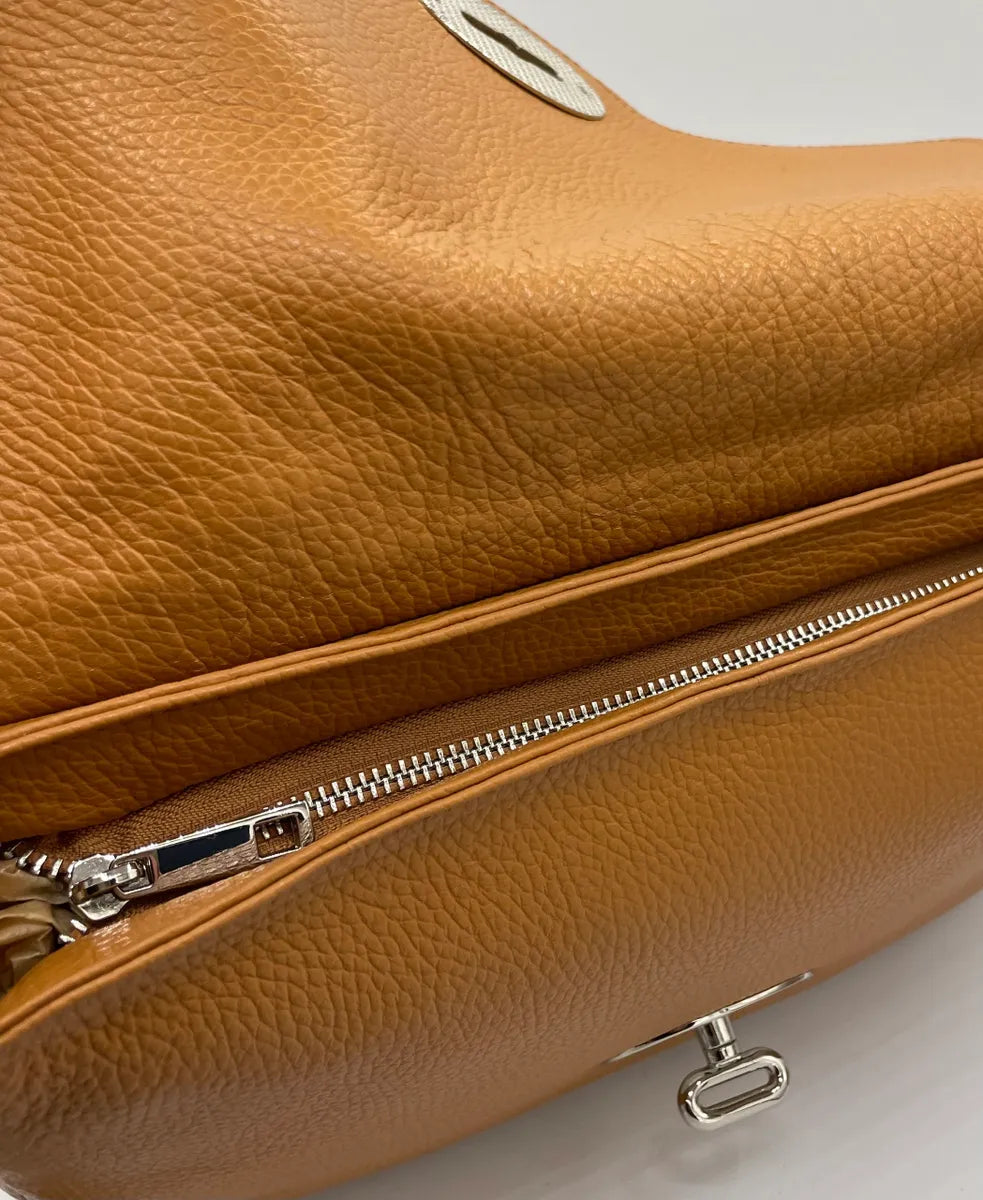Tan Peppled Leather Purse