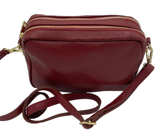 Burgundy Pepple Leather Purse