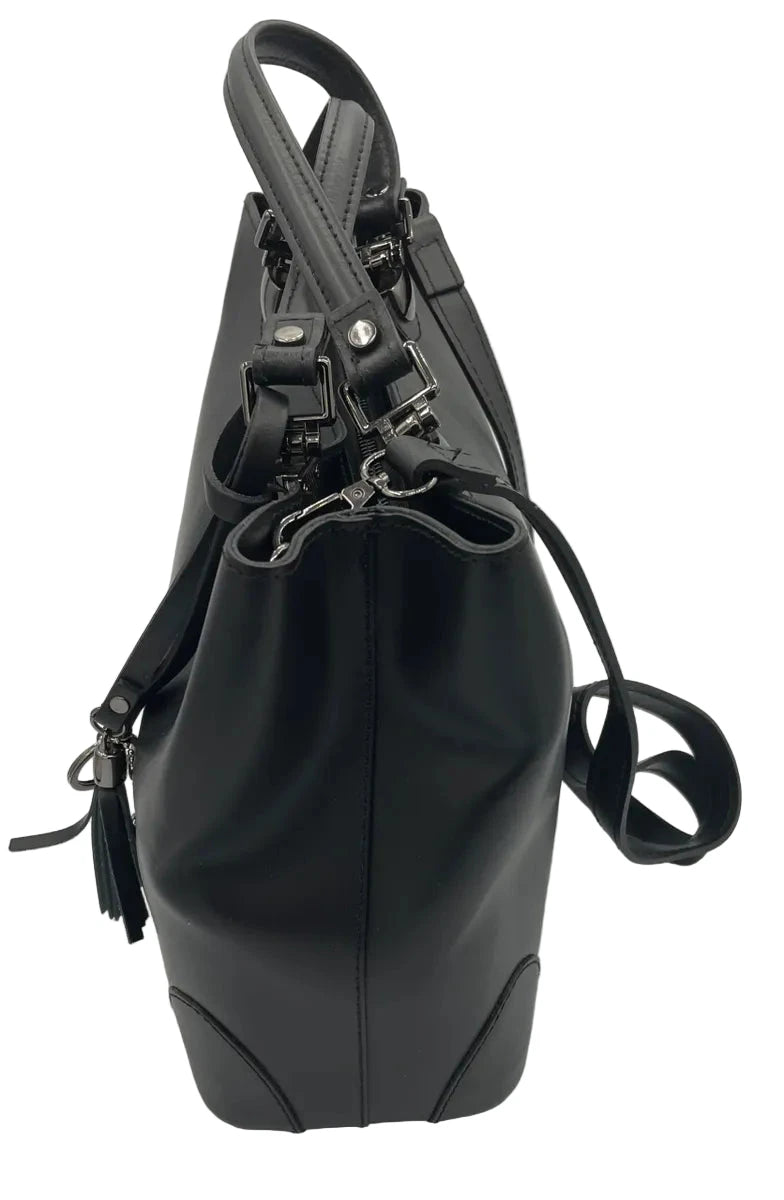 Black Smooth Leather Handbag