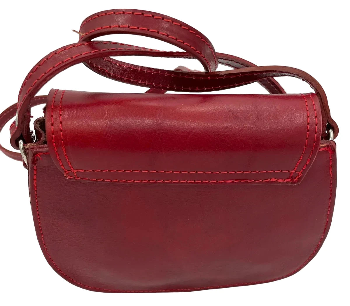 Navy or Red Leather Saddle Bag from Italy