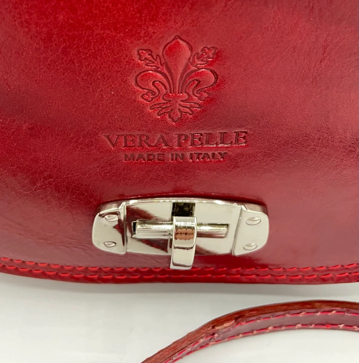 Navy or Red Leather Saddle Bag from Italy