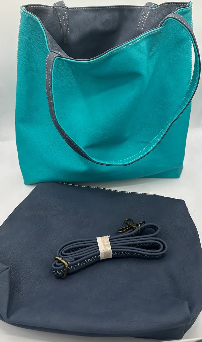 Vegan Italian Reversible Tote with Bonus Bag