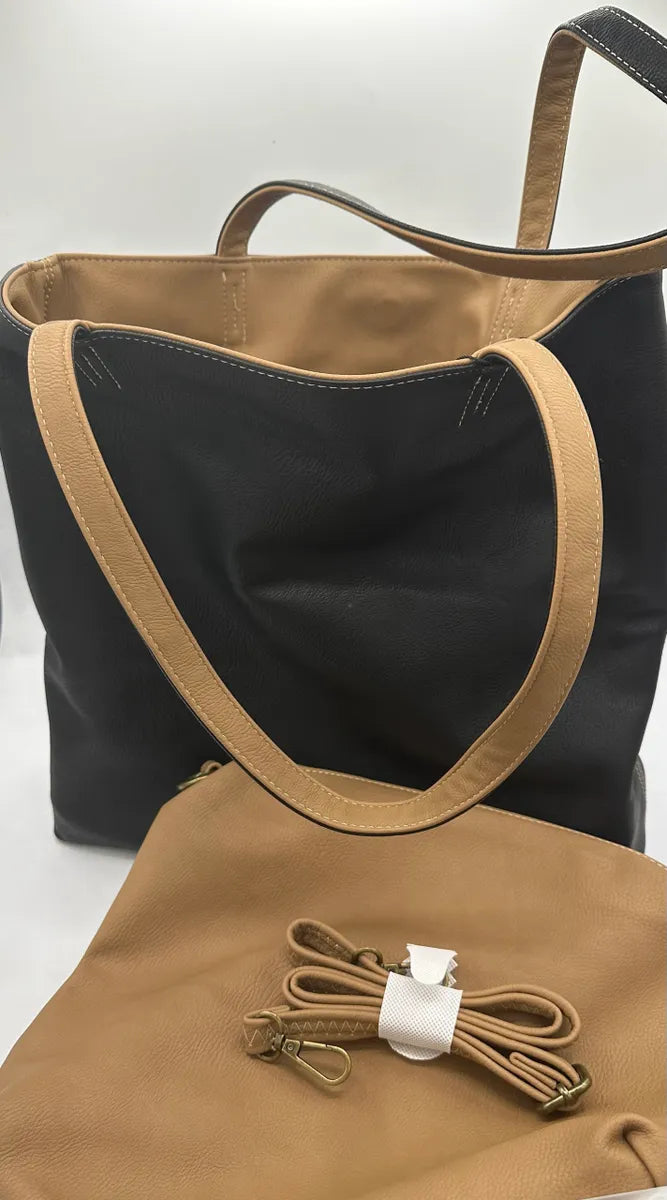 Vegan Italian Reversible Tote with Bonus Bag