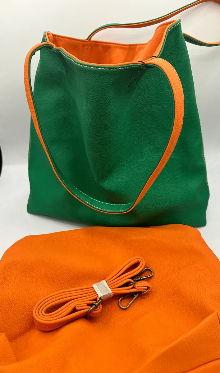 Vegan Italian Reversible Tote with Bonus Bag