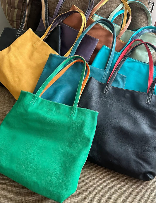 Vegan Reversible Tote Bag - 3 Bag in 1 - Bonus Bag Included