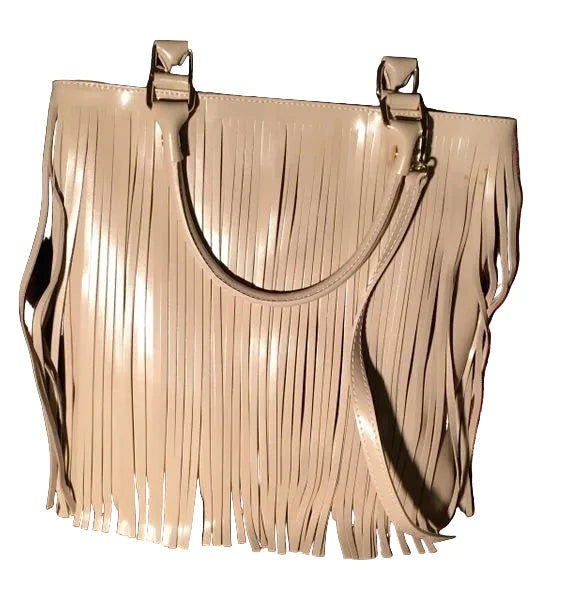 Large Leather Fringed Handbag