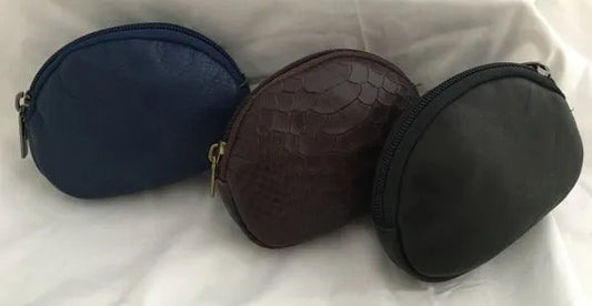 Italian Leather Zippered Coin Purse