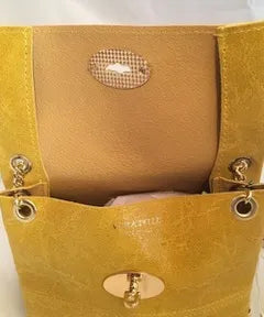 Yellow with accent Gold Chain Small Handbag