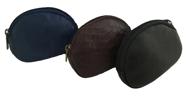 Small Italian Leather Zippered Coin Purse